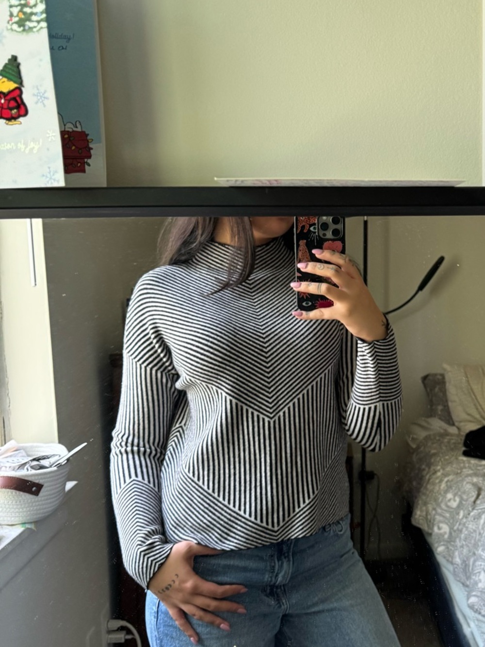 Black and white striped sweater